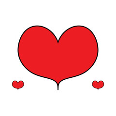 red heart with hearts