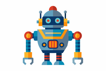 Fototapeta premium Cartoon Robot with Claws and Colorful Accents