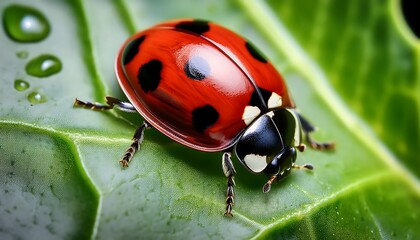 Fototapeta premium ladybug on leaf