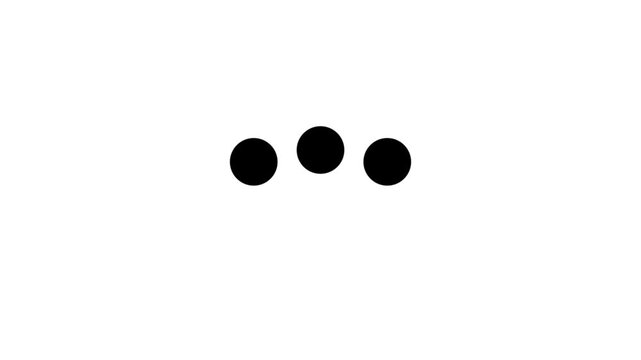 Typing loading dots animation. Animation of seamless loop. reminiscent of someone taking a long time to type a message