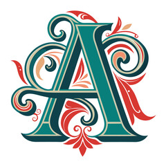 letters a vintage monogram