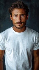 Fototapeta premium White t-shirt mockup | Mockup