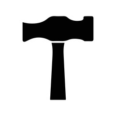 Minimalist Hammer Silhouette Vector Design for Construction