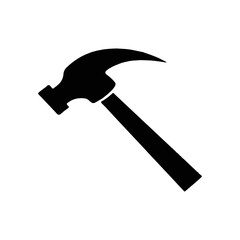 Minimalist Hammer Silhouette Vector Design for Construction