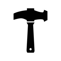 Minimalist Hammer Silhouette Vector Design for Construction