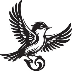 beautiful cute bird logo icon vector art illustration