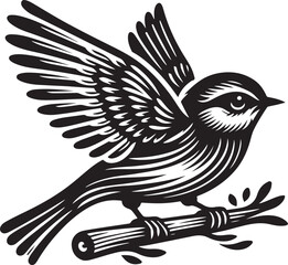 beautiful cute bird logo icon vector art illustration