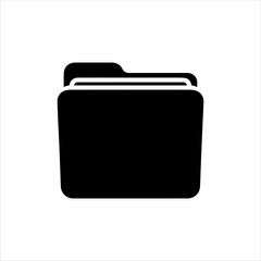 Folder icon silhouette vector illustration design on white background.