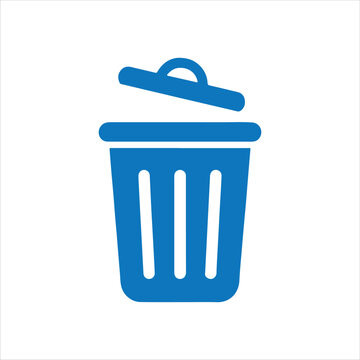 recommend clip art: Blue trash bin icon silhouette vector illustration design on white background.