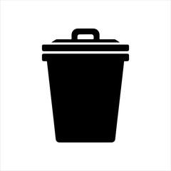 Trash bin silhouette vector illustration design on white background.