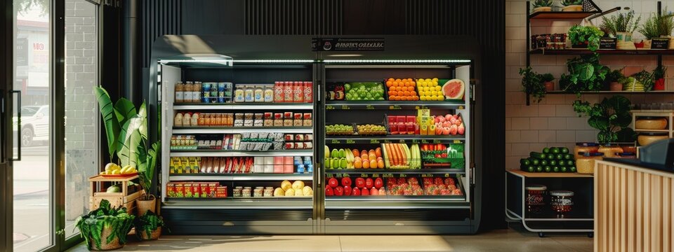 Refrigerated display of fresh produce in a modern grocery store
