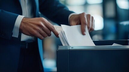 Businessman Shredding Documents: Securely Disposing of Confidential Information