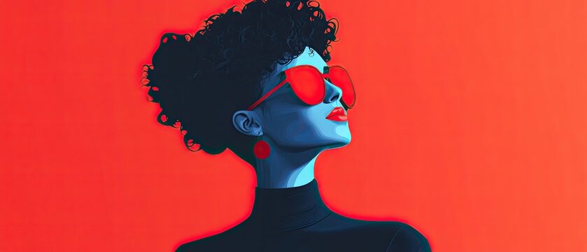 Clean minimalist character portrait flat design modern aesthetics bold colors sharp lines professional look stylish simplicity