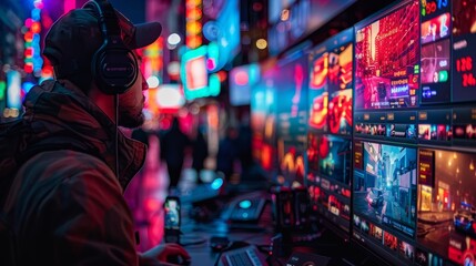 Tech Influencer Evaluating Innovative Gadgets with Detailed Analysis.