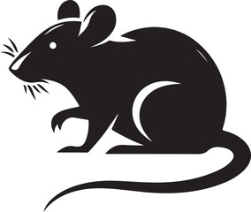 rat silhouette vector art illustration