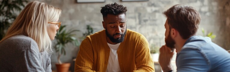 Diverse Group Therapy Session in Modern Room