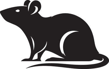 rat silhouette vector art illustration