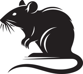 rat silhouette vector art illustration