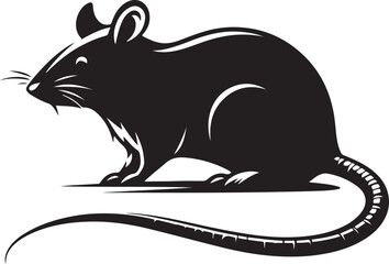 rat silhouette vector art illustration