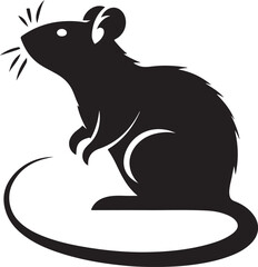 rat silhouette vector art illustration