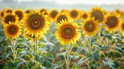 Fototapeta premium Sunflowers Field In Summer
