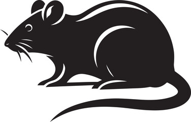 rat silhouette vector art illustration