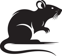 rat silhouette vector art illustration