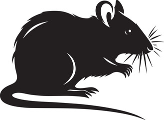 rat silhouette vector art illustration