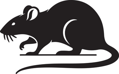 rat silhouette vector art illustration