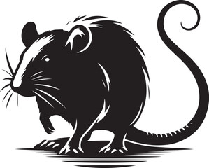 rat silhouette vector art illustration