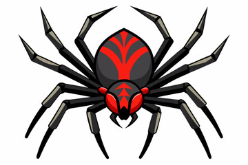 Obraz premium A stylized black spider with a red pattern on its back