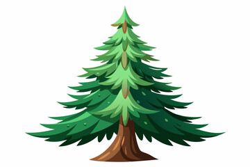 Obraz premium A Cartoon Illustration of a Tall Evergreen Tree