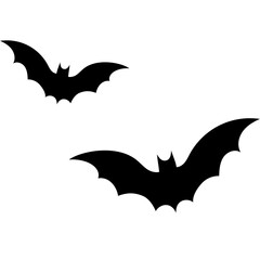 Image of 2 bats flying silhouettes illustration printed on Printed Glass Basin Splashbacks