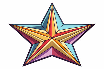 Colorful Geometric Star with Striped Pattern