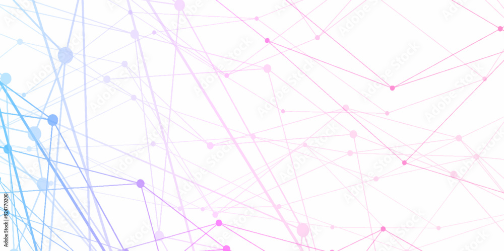 Aufkleber abstract connecting dots and lines with geometric background. geometric plexus structure cybernetic 
