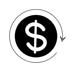money exchange transfer icon isolated on transparent png background. vector