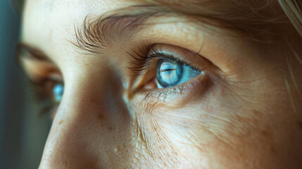 Close-Up of a Woman's Eye With Wrinkles