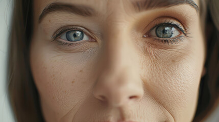 Close-Up of Woman's Face With Wrinkles