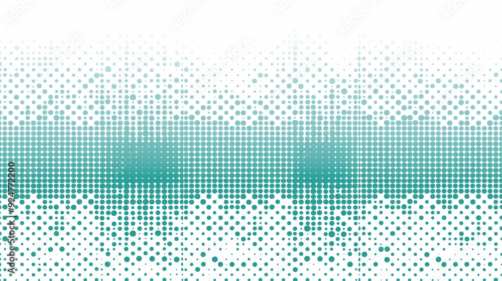 Canvas Prints a modern pattern featuring small, dense turquoise dots that fade into larger, sparse dots against a 
