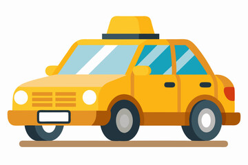 Naklejka premium Yellow Taxi Cab with Light on Top