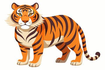 Obraz premium A Standing Orange and Black Striped Tiger