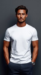Fototapeta premium White t-shirt mockup | Mockup