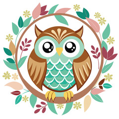 Obraz premium owl cute monogram