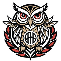 Obraz premium owl cute monogram