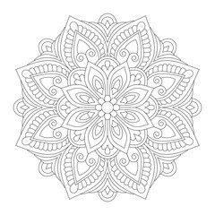 Radial network pattern design for tattoo,coloring book page
