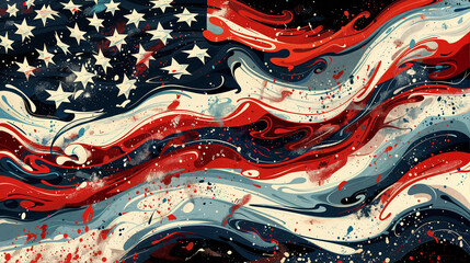 Abstract USA red white blue background graphics