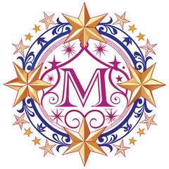 stars simple monogram