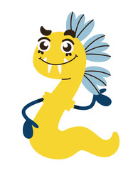 Cute monster snake. Funny Halloween character.