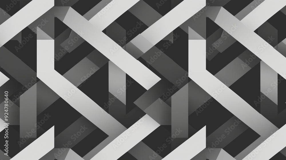 Canvas Prints a simple geometric pattern illustration, consisting of interlocking triangles in a monochrome palett
