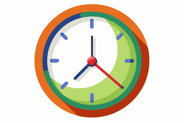 Colorful Round Clock with Orange Bezel and Green Face